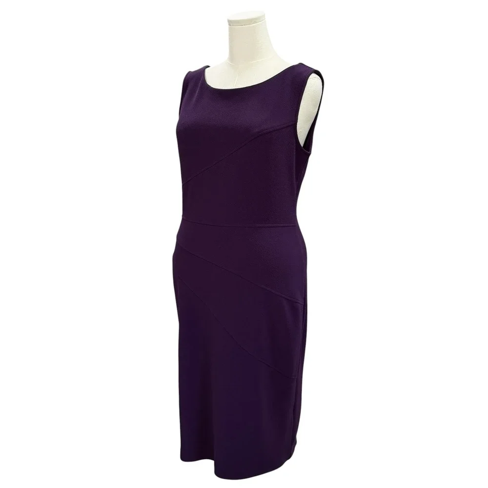 Maya Brooke Purple Sheath Dress SZ 12 Sleeveless Career Cocktail Wedding Guest
